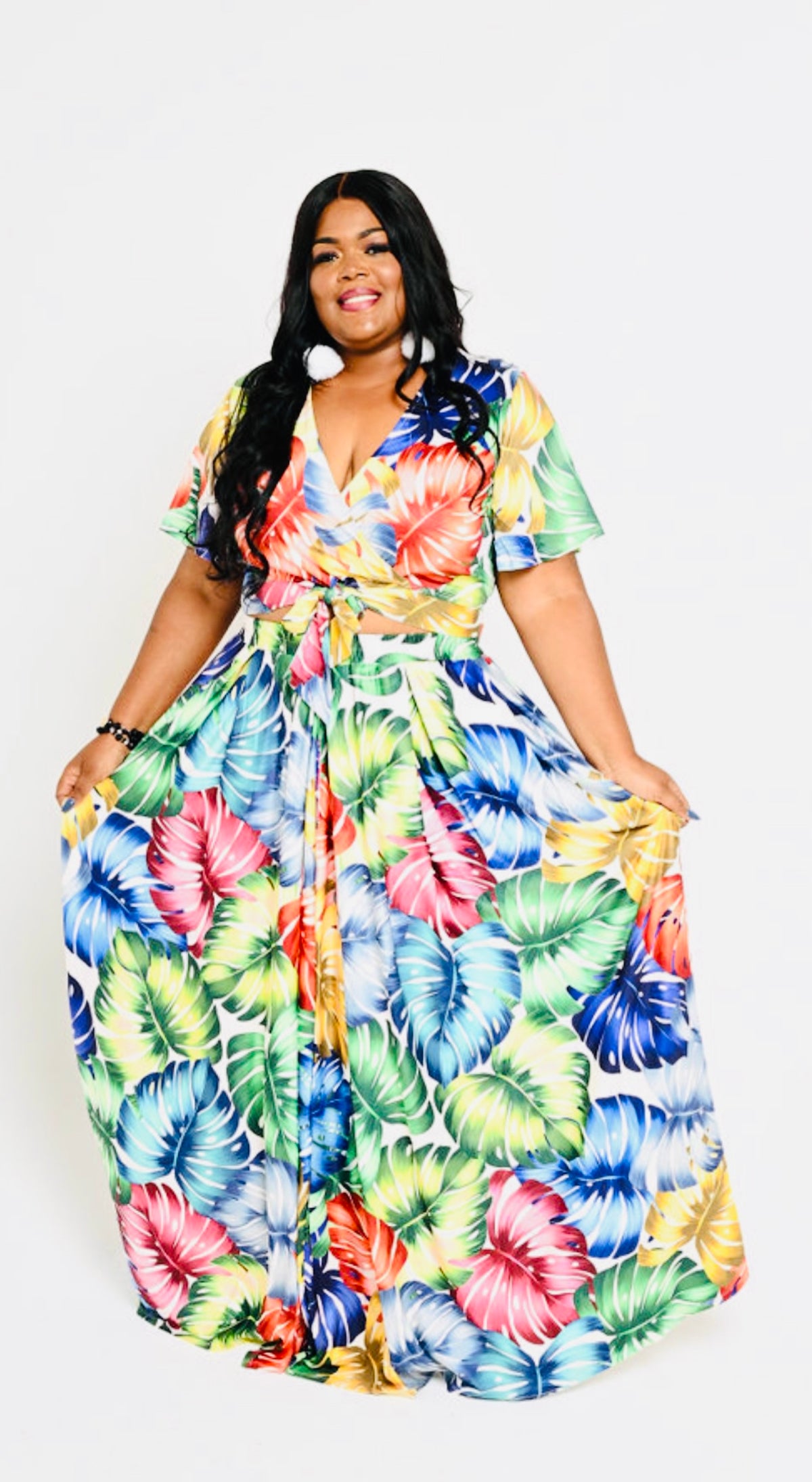 Tropical Floral Skirt Set